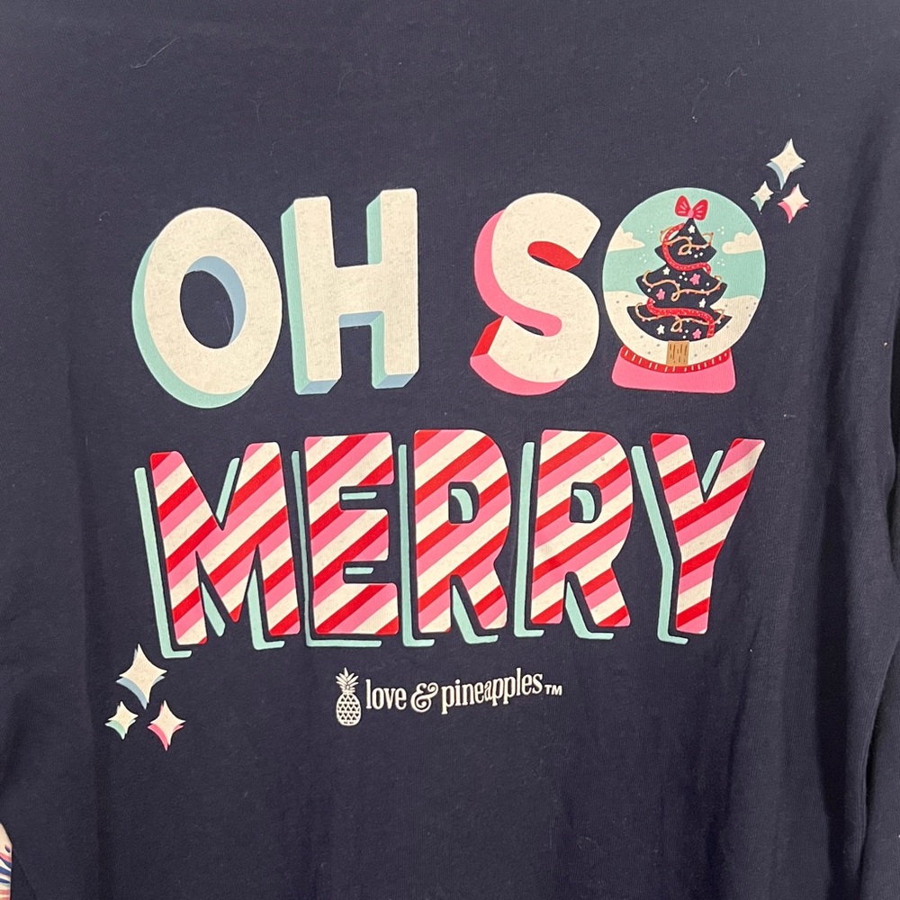 Navy Festive Long Sleeve Tee